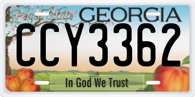 GA license plate CCY3362