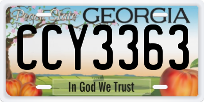 GA license plate CCY3363