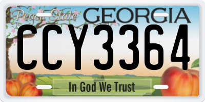 GA license plate CCY3364