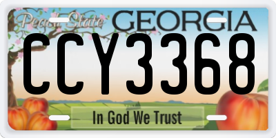 GA license plate CCY3368