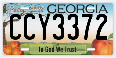 GA license plate CCY3372
