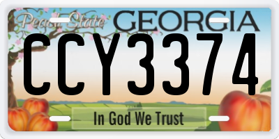 GA license plate CCY3374