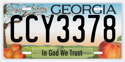 GA license plate CCY3378