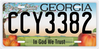 GA license plate CCY3382