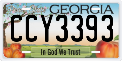 GA license plate CCY3393