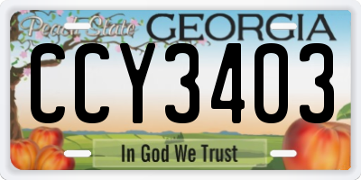 GA license plate CCY3403