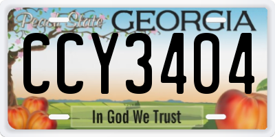 GA license plate CCY3404