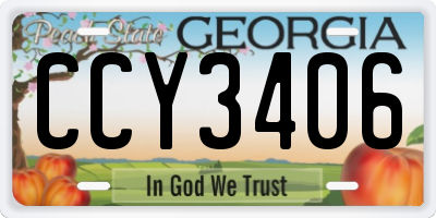 GA license plate CCY3406