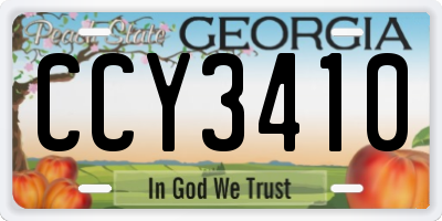GA license plate CCY3410