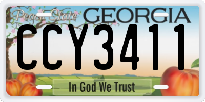 GA license plate CCY3411