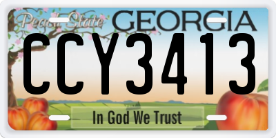 GA license plate CCY3413