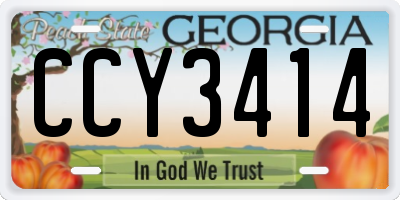 GA license plate CCY3414