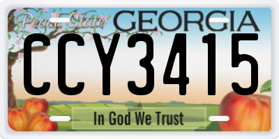 GA license plate CCY3415