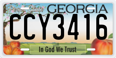 GA license plate CCY3416