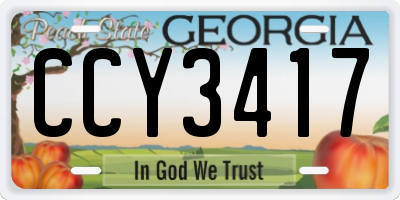 GA license plate CCY3417