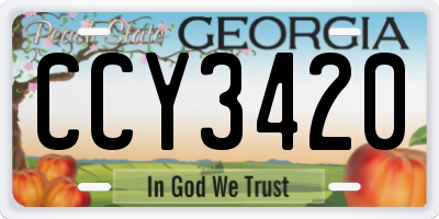 GA license plate CCY3420