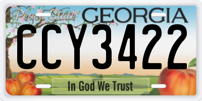 GA license plate CCY3422