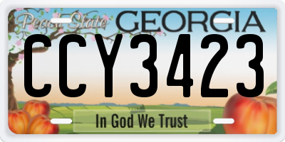 GA license plate CCY3423