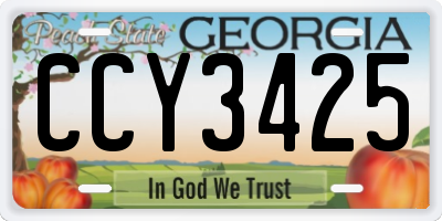 GA license plate CCY3425