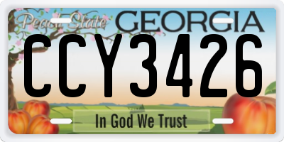 GA license plate CCY3426
