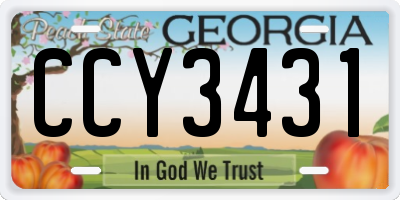 GA license plate CCY3431