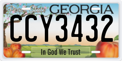 GA license plate CCY3432