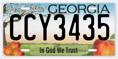 GA license plate CCY3435