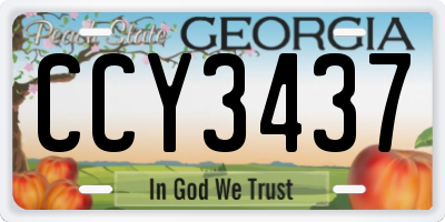 GA license plate CCY3437