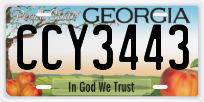 GA license plate CCY3443