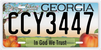 GA license plate CCY3447