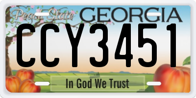 GA license plate CCY3451