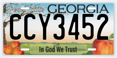 GA license plate CCY3452