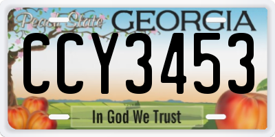 GA license plate CCY3453