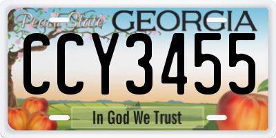 GA license plate CCY3455