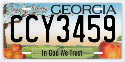 GA license plate CCY3459