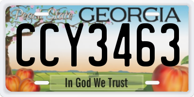 GA license plate CCY3463