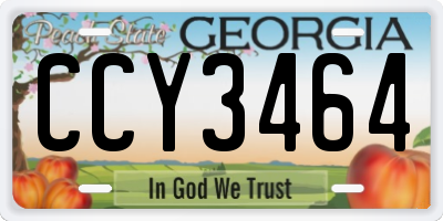GA license plate CCY3464