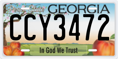 GA license plate CCY3472