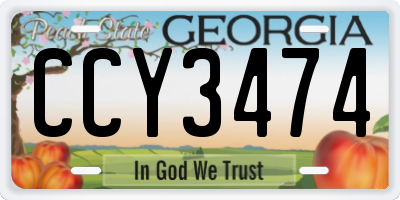 GA license plate CCY3474