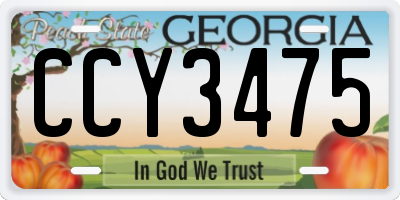 GA license plate CCY3475