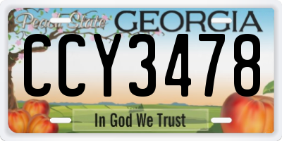 GA license plate CCY3478