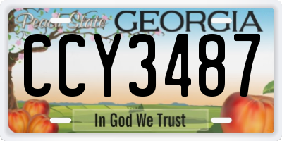 GA license plate CCY3487