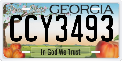 GA license plate CCY3493
