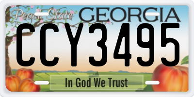 GA license plate CCY3495