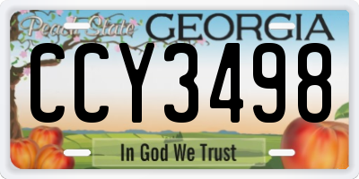 GA license plate CCY3498