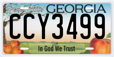 GA license plate CCY3499