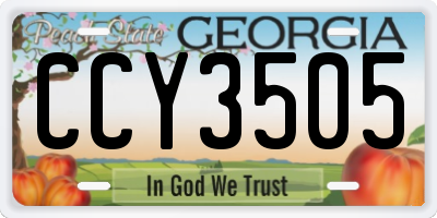 GA license plate CCY3505