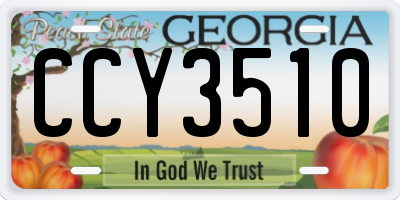 GA license plate CCY3510