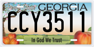 GA license plate CCY3511