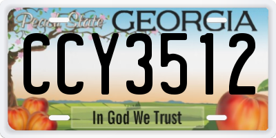 GA license plate CCY3512